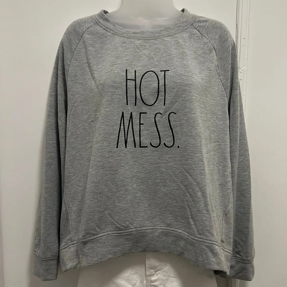 “HOT MESS” sweatshirt ~ RAE DUNN - Picture 2 of 6